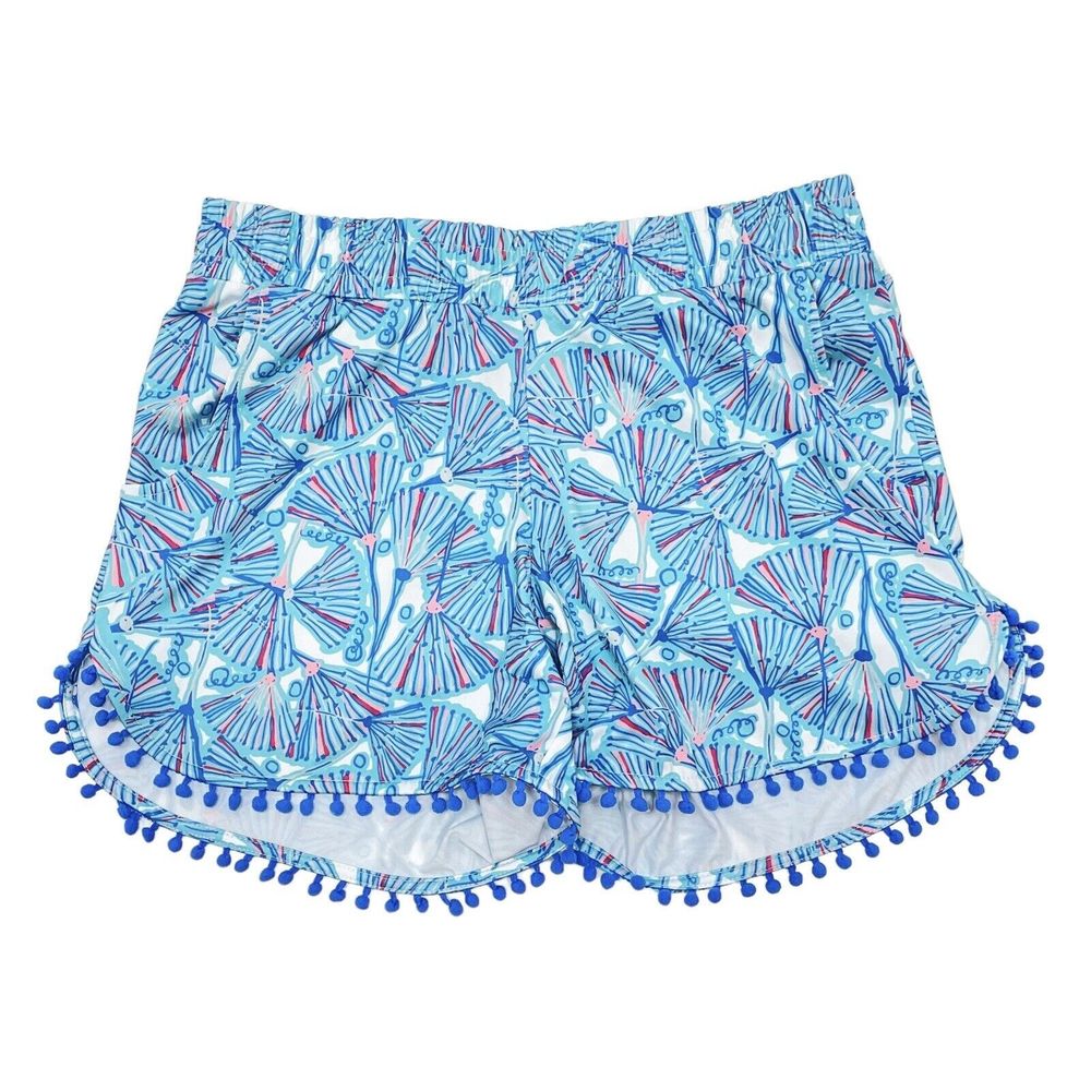 Tracy Negoshian Shorts‎ Size XS Blue Pink Skylar Pom Pom Preppy Country Club